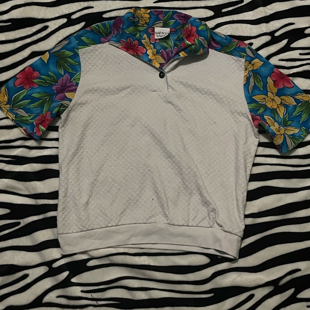 Beach shirt colorful flowers
